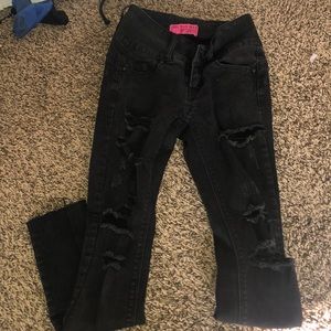 black ripped wax jean, butt i love you
